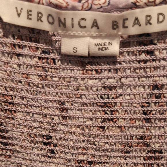 Veronica Beard Dresses & Skirts - FINAL PRICE Veronica Beard Brown/Lavender Floral, Ribbed, Ruffled Dress Sz Small